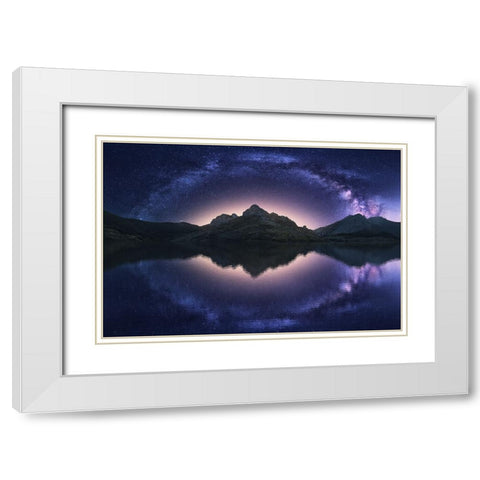 Celestial Illusion White Modern Wood Framed Art Print with Double Matting by F. Turienzo, Carlos