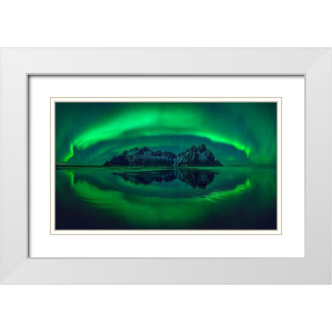 Eye Of Stokksnes White Modern Wood Framed Art Print with Double Matting by Kruczynski, Wojciech