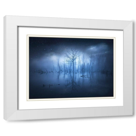 Stranger Things White Modern Wood Framed Art Print with Double Matting by Lindsten, Christian