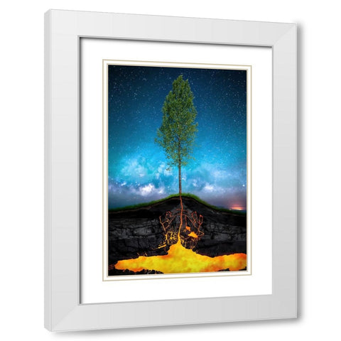 Emerging Spring White Modern Wood Framed Art Print with Double Matting by Bernardino Coelho, Antonio