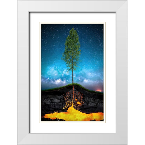 Emerging Spring White Modern Wood Framed Art Print with Double Matting by Bernardino Coelho, Antonio