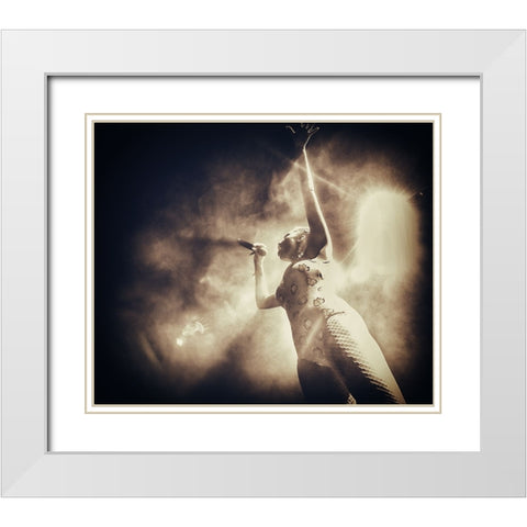 Joy #004 White Modern Wood Framed Art Print with Double Matting by Samuelsson, Anders