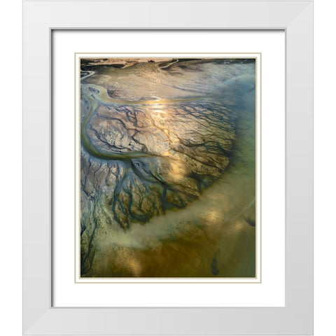 The Earth Veins White Modern Wood Framed Art Print with Double Matting by Alnomas, Faisal