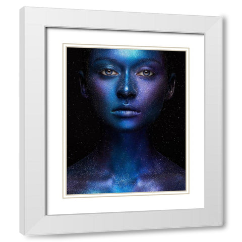 Galaxy White Modern Wood Framed Art Print with Double Matting by Malikov, Alex