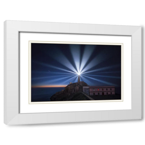 Light The Night White Modern Wood Framed Art Print with Double Matting by F. Turienzo, Carlos