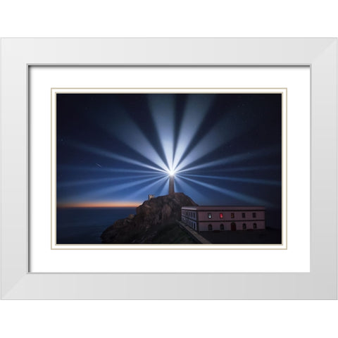 Light The Night White Modern Wood Framed Art Print with Double Matting by F. Turienzo, Carlos