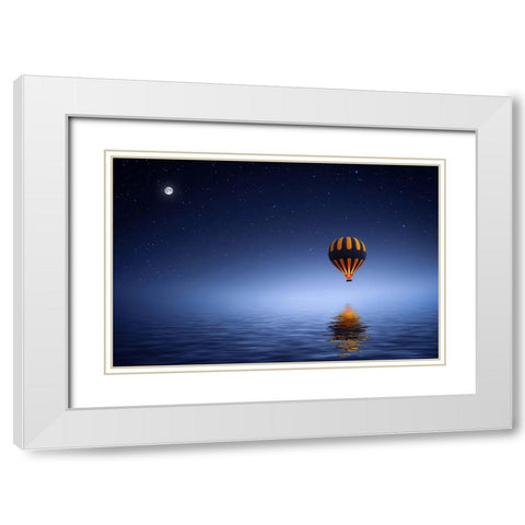 Air Ballon White Modern Wood Framed Art Print with Double Matting by Hamiti, Bess