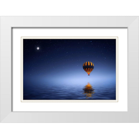 Air Ballon White Modern Wood Framed Art Print with Double Matting by Hamiti, Bess