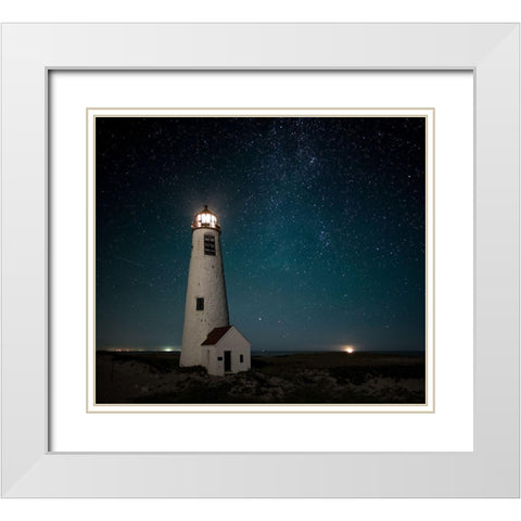 Great Point Light-Midnight White Modern Wood Framed Art Print with Double Matting by Pilla, Scott