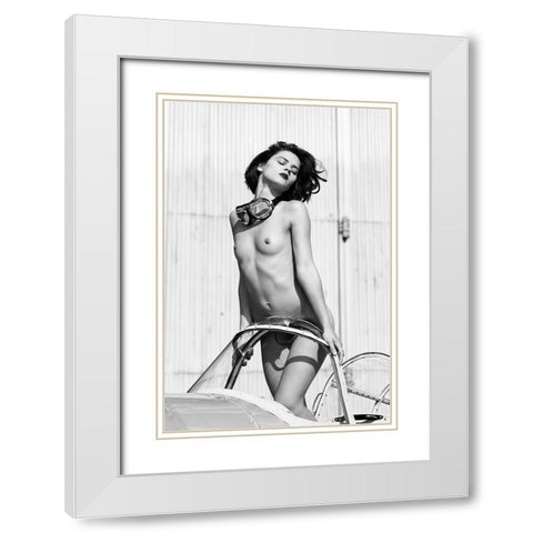 On The Airport White Modern Wood Framed Art Print with Double Matting by Blasko, Jan