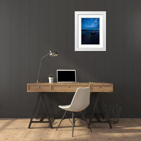 Night White Modern Wood Framed Art Print with Double Matting by Lindsten, Christian