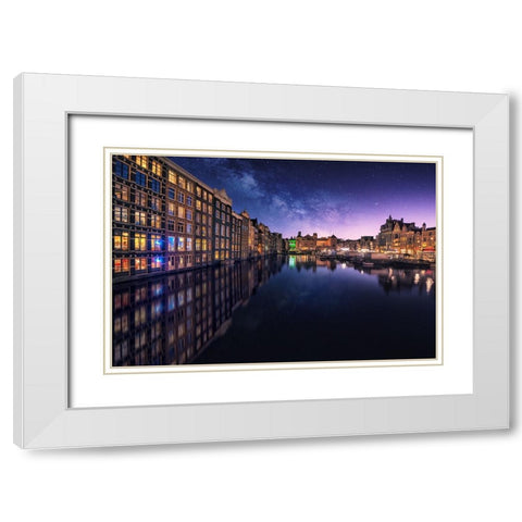 Galactic Damrak White Modern Wood Framed Art Print with Double Matting by F. Turienzo, Carlos