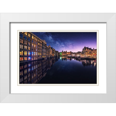 Galactic Damrak White Modern Wood Framed Art Print with Double Matting by F. Turienzo, Carlos
