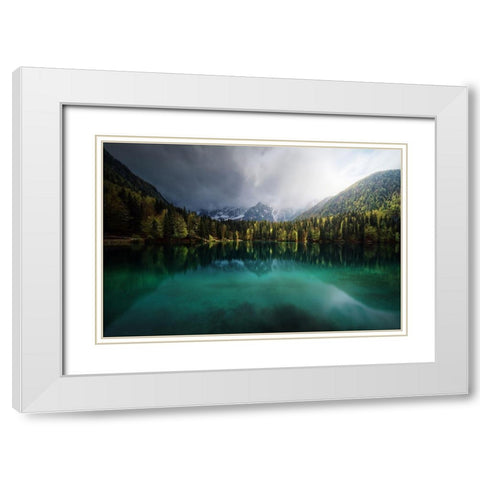 Menta. White Modern Wood Framed Art Print with Double Matting by Pablo De, Juan