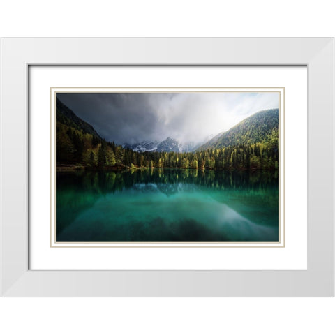 Menta. White Modern Wood Framed Art Print with Double Matting by Pablo De, Juan