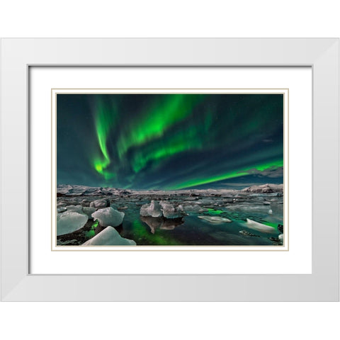Ice Lake White Modern Wood Framed Art Print with Double Matting by Zhu, Hua