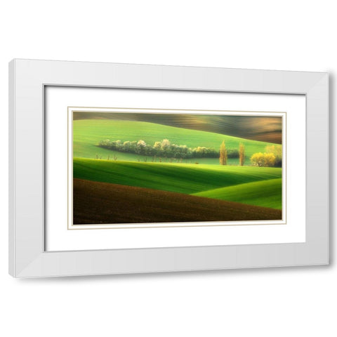 Sisters... White Modern Wood Framed Art Print with Double Matting by Browko, Krzysztof