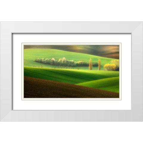 Sisters... White Modern Wood Framed Art Print with Double Matting by Browko, Krzysztof