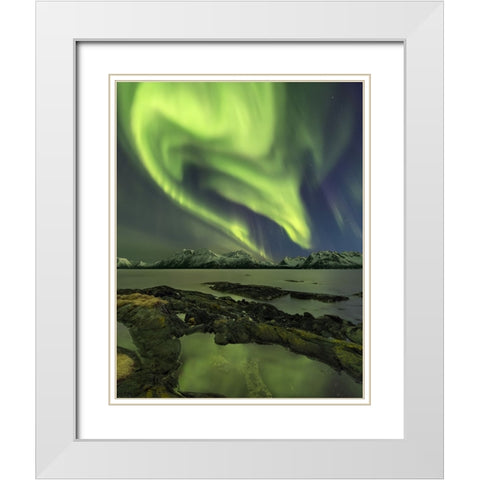 The Aliensaas Head White Modern Wood Framed Art Print with Double Matting by Smid Master, Jan