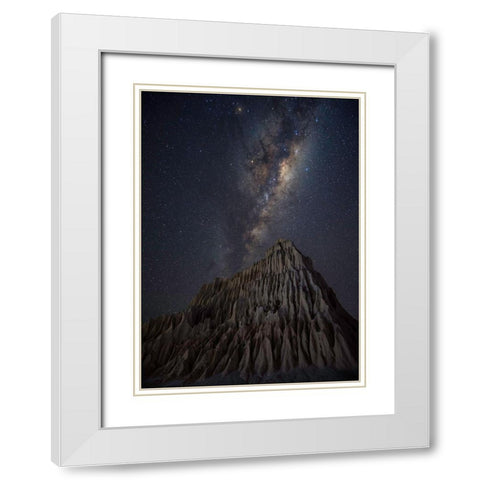 Pyramid In Mungo White Modern Wood Framed Art Print with Double Matting by Zhu, Jingshu