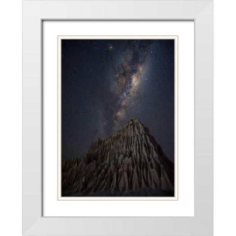 Pyramid In Mungo White Modern Wood Framed Art Print with Double Matting by Zhu, Jingshu