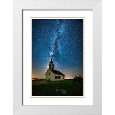 Tunnel To Heaven White Modern Wood Framed Art Print with Double Matting by Zheng, Michael