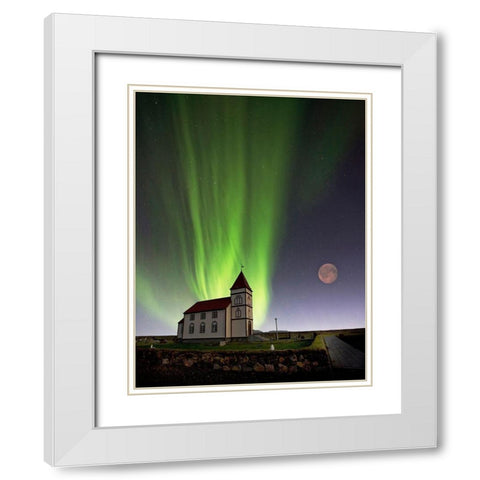Holy Lights White Modern Wood Framed Art Print with Double Matting by H. Ingibergsson, Torsteinn