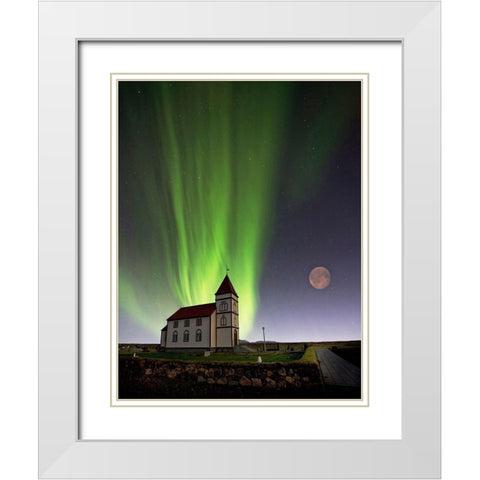 Holy Lights White Modern Wood Framed Art Print with Double Matting by H. Ingibergsson, Torsteinn