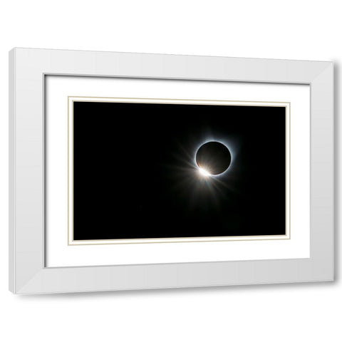Solar Ring White Modern Wood Framed Art Print with Double Matting by Zhu, Hua