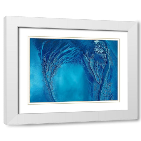 Touching White Modern Wood Framed Art Print with Double Matting by Xu, Mei