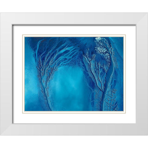 Touching White Modern Wood Framed Art Print with Double Matting by Xu, Mei