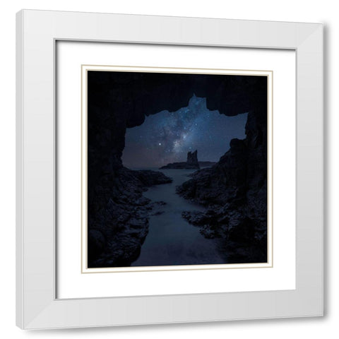 Cathedral Rock White Modern Wood Framed Art Print with Double Matting by Zhu, Jingshu
