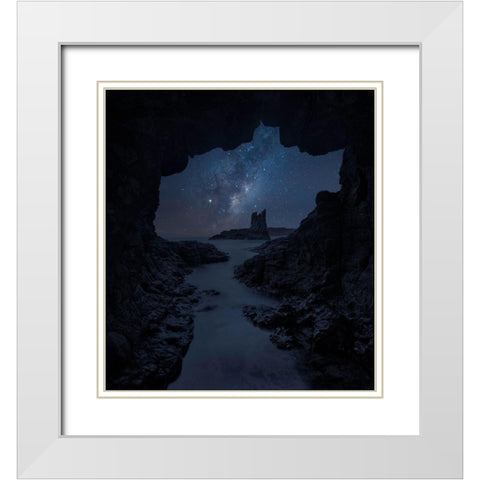 Cathedral Rock White Modern Wood Framed Art Print with Double Matting by Zhu, Jingshu