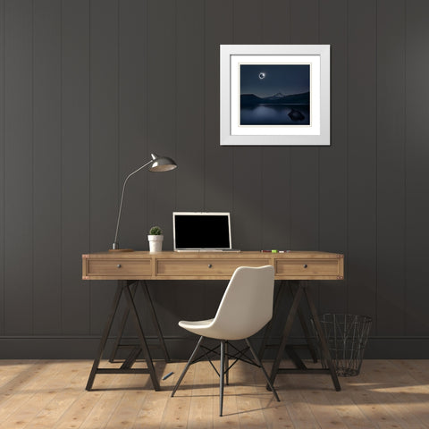 Peaceful White Modern Wood Framed Art Print with Double Matting by Poreider, Annie
