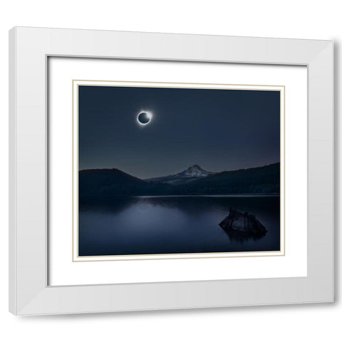 Peaceful White Modern Wood Framed Art Print with Double Matting by Poreider, Annie