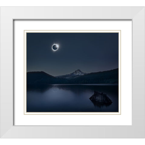 Peaceful White Modern Wood Framed Art Print with Double Matting by Poreider, Annie