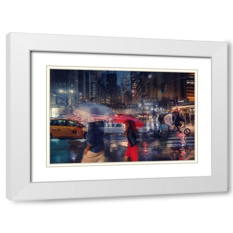 NYC 5 White Modern Wood Framed Art Print with Double Matting by Della Latta, Massimo