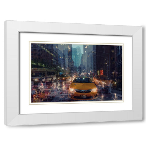 NYC 4 White Modern Wood Framed Art Print with Double Matting by Della Latta, Massimo