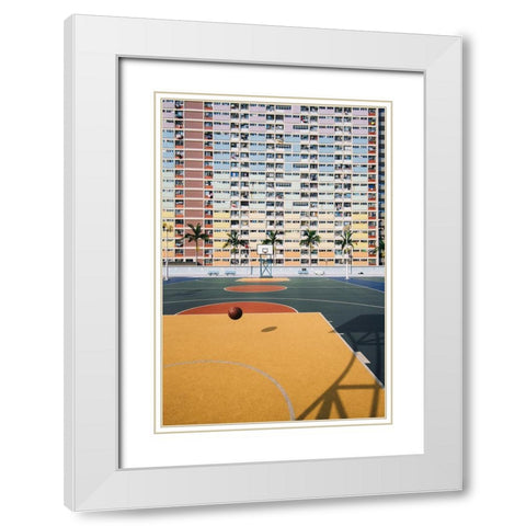Rainbow White Modern Wood Framed Art Print with Double Matting by Jiang, Kevin