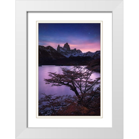 Passage Of Light White Modern Wood Framed Art Print with Double Matting by Zhang, Yan