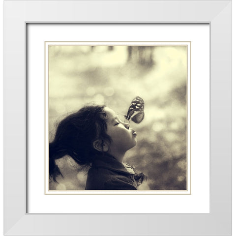 New Friend White Modern Wood Framed Art Print with Double Matting by Melik-Nubarova, Svetlana
