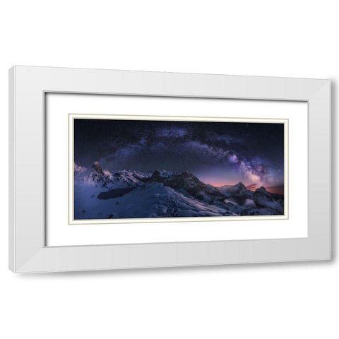 Entrelagos White Modern Wood Framed Art Print with Double Matting by F. Turienzo, Carlos