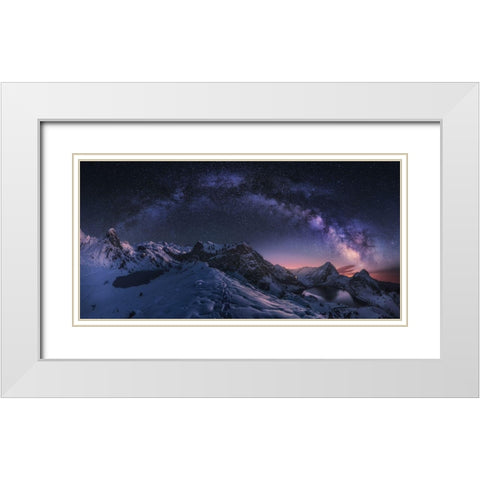 Entrelagos White Modern Wood Framed Art Print with Double Matting by F. Turienzo, Carlos