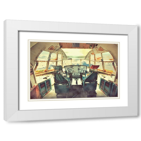Flying Dead Plane White Modern Wood Framed Art Print with Double Matting by Syafei, Muhammad