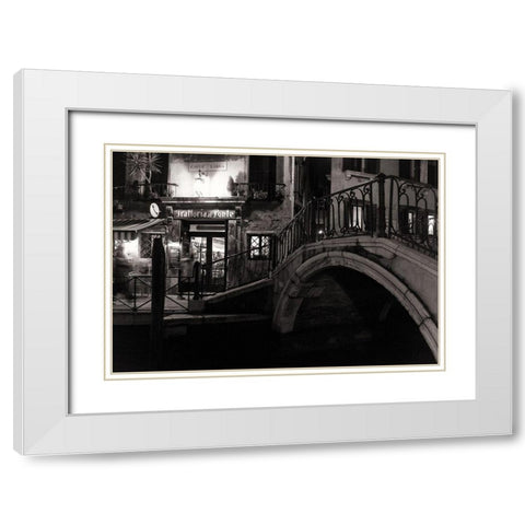 Trattoria Al Ponte White Modern Wood Framed Art Print with Double Matting by Vegh, Izabella