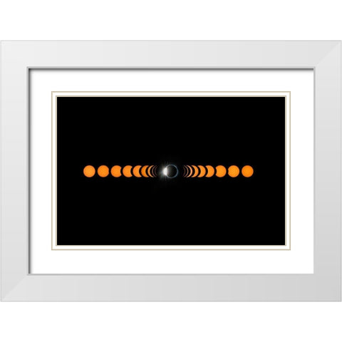 2017 Total Solar Eclipse White Modern Wood Framed Art Print with Double Matting by Zhu, Hua