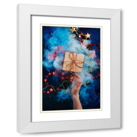 Dont Open Till Christmas White Modern Wood Framed Art Print with Double Matting by Belenko, Dina