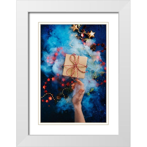 Dont Open Till Christmas White Modern Wood Framed Art Print with Double Matting by Belenko, Dina