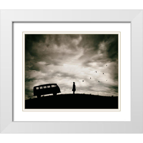Freedom White Modern Wood Framed Art Print with Double Matting by Damsten, Petri