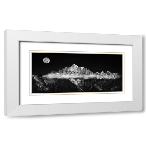 The Jade Belt White Modern Wood Framed Art Print with Double Matting by Selions